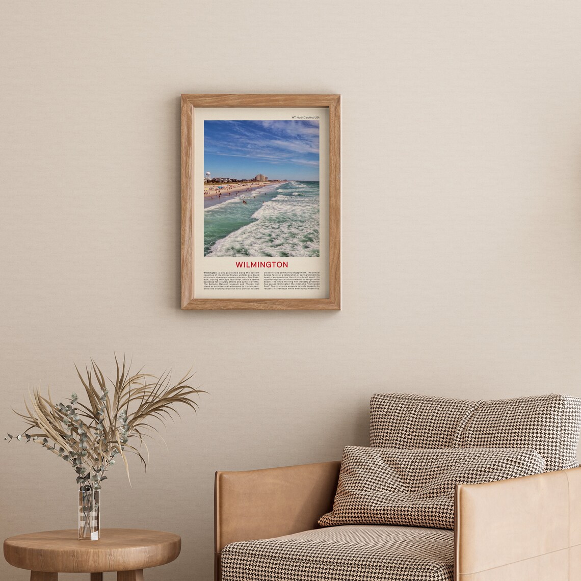 Wilmington North Carolina Sunlit Aerial Beach Day Film Photo Poster - Image 3