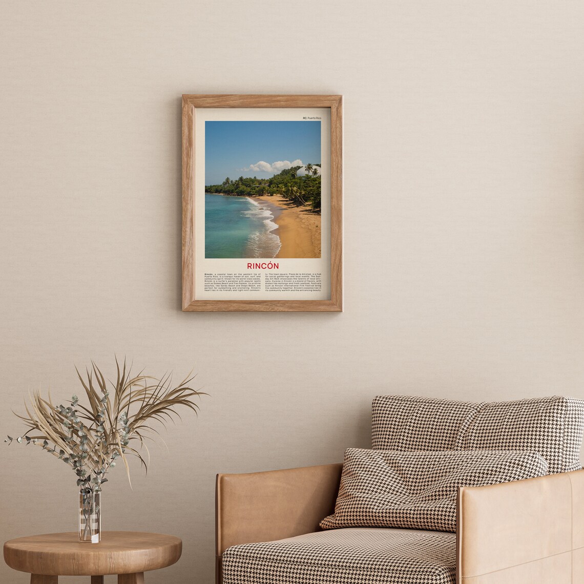 Rincon Puerto Rico Tropical Beach Cove Palms Photo Travel Poster - Image 3