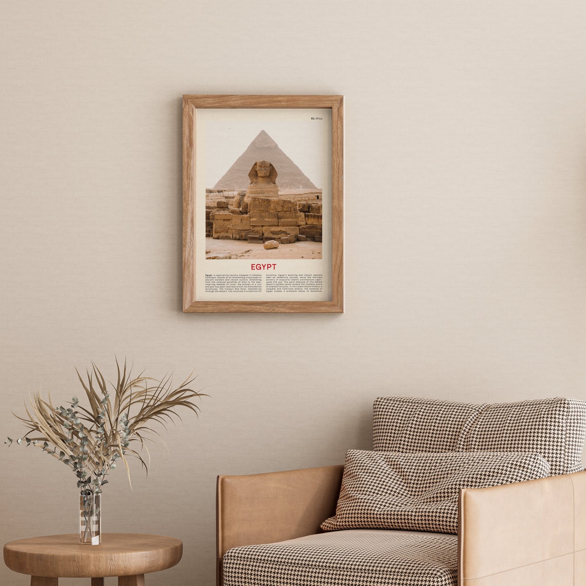 Great Sphinx Before The Pyramid Of Giza Egypt Landmark Travel Poster - Image 3
