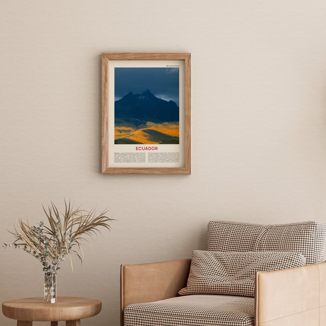 Minimalist Ecuador Travel Photo Poster Featuring Cotopaxi Volcano at Dusk - Image 3