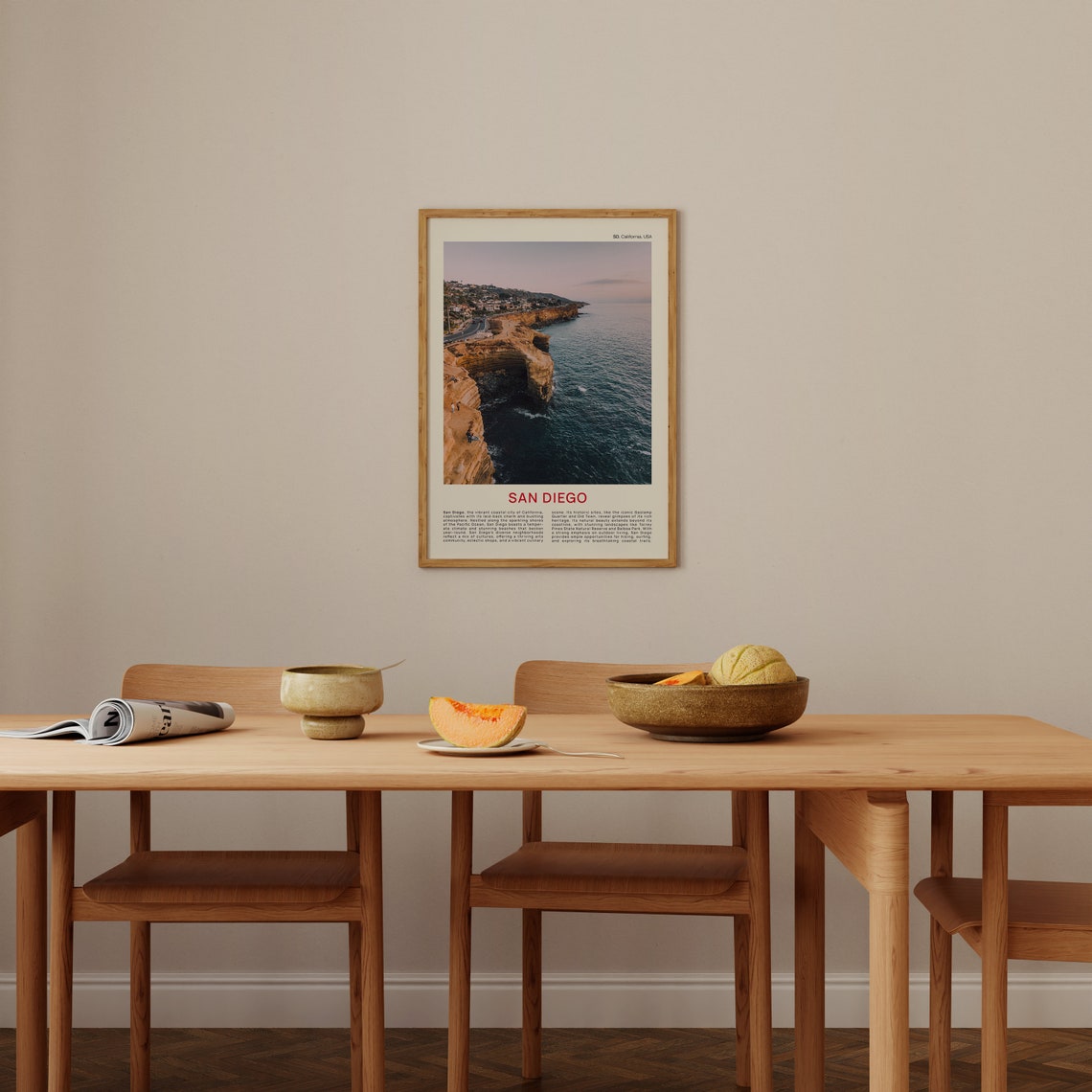 San Diego Sunset Cliffs Aerial Ocean Film Photo Travel Poster - Image 3