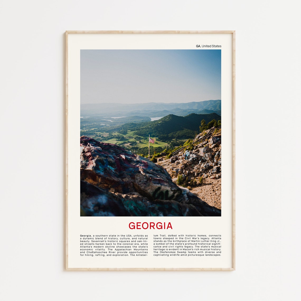 Georgia Print Film Photo Georgia Wall Art Georgia Poster Georgia Photo Georgia Poster Print Usa Wall Decor Usa Poster Print Usa Art