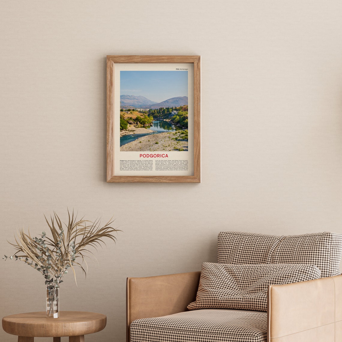 Podgorica Moraca River Valley Montenegro Capital Travel Poster - Image 3