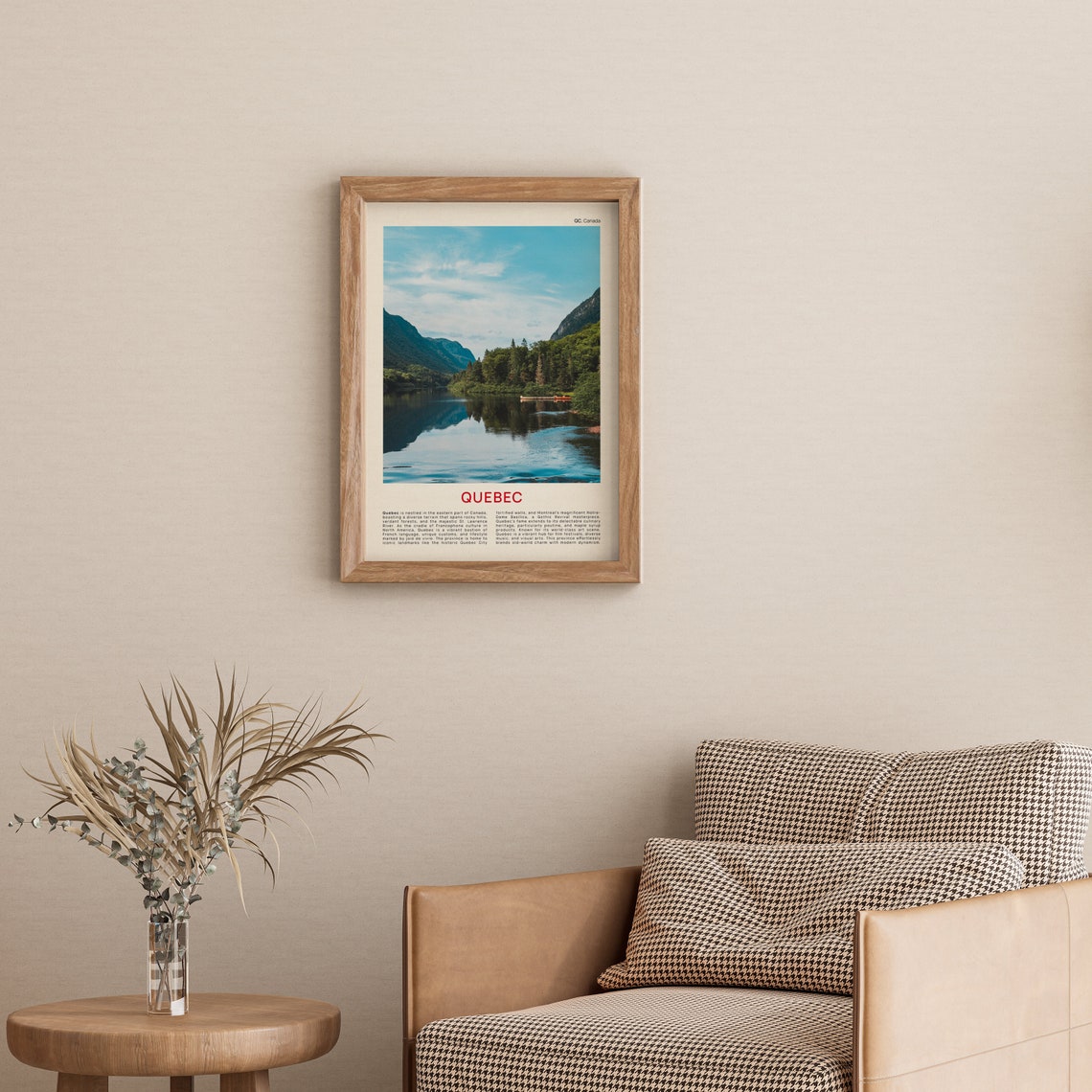Quebec Still Lake Mirror Green Valley Canada Scenic Travel Poster - Image 3