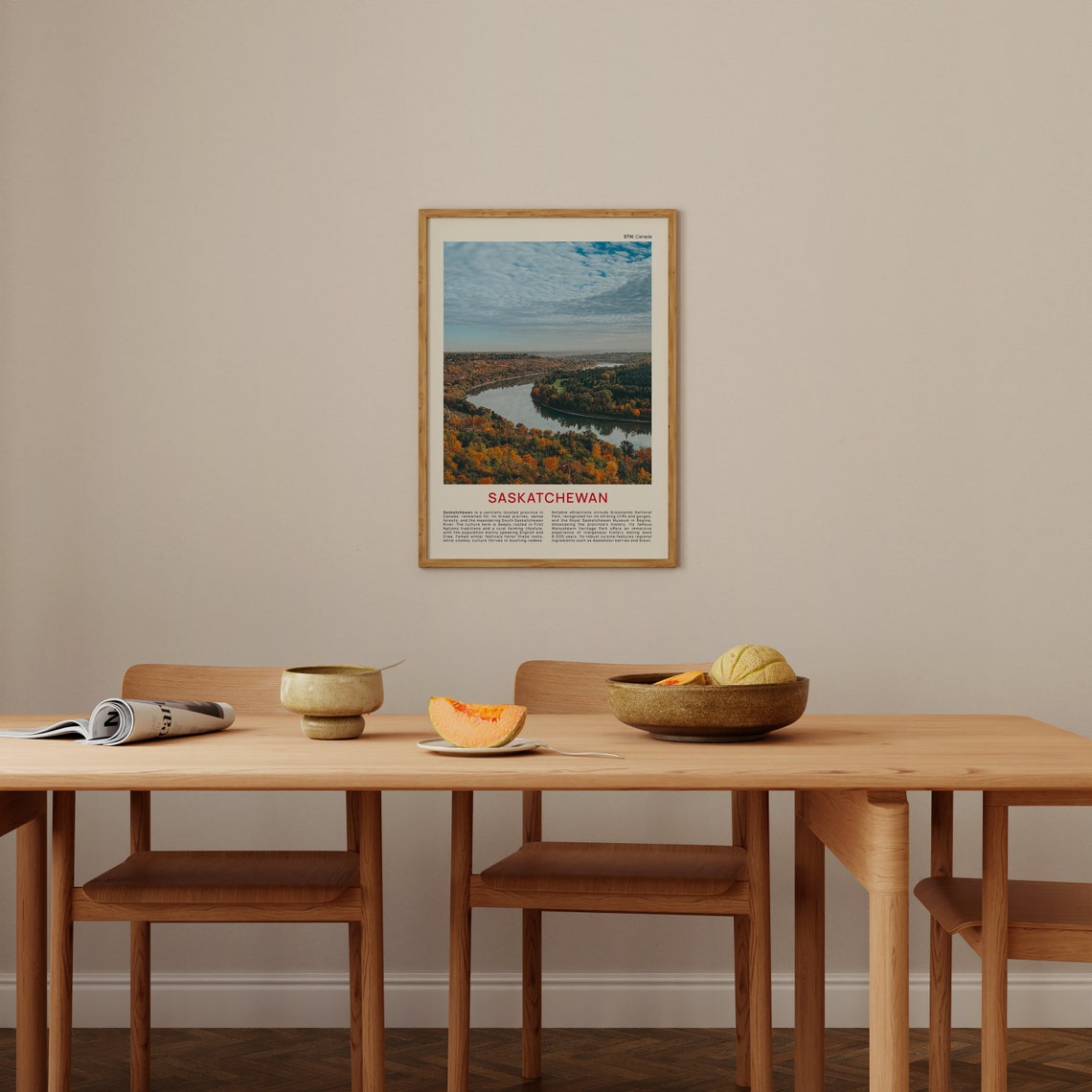Saskatchewan Canada Golden Autumn River Aerial Photo Travel Poster - Image 4