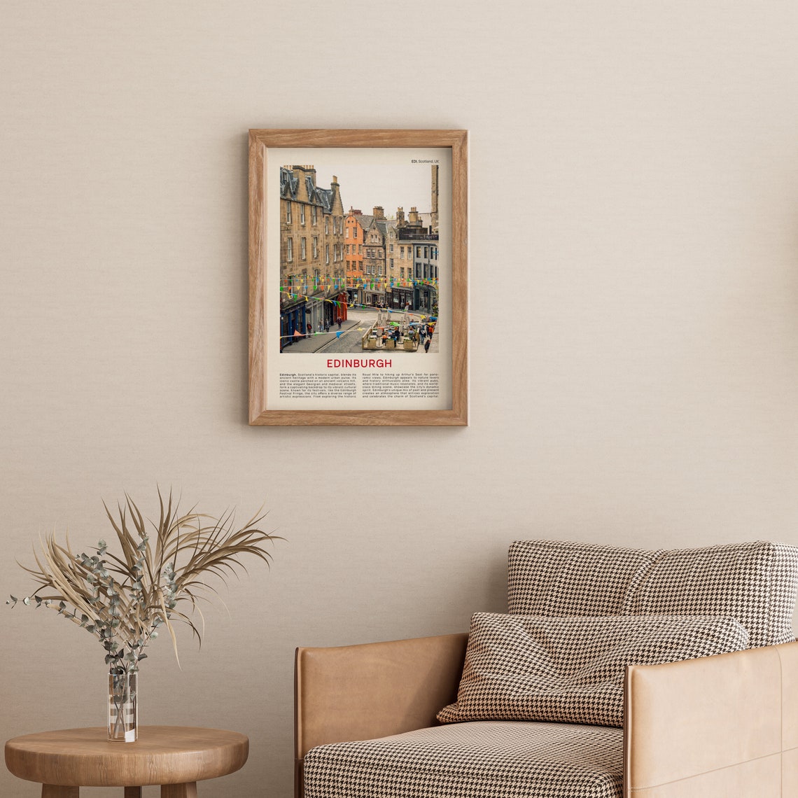 Edinburgh Scotland Old Town Bunting Street Scene UK Photo Poster - Image 3