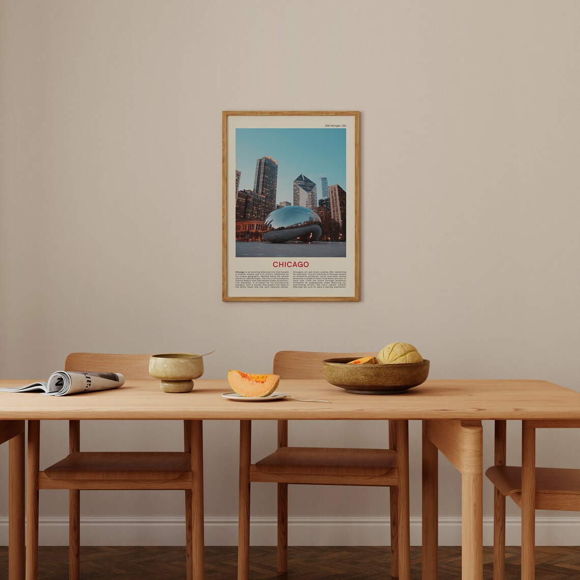 Chicago Travel Poster, Michigan Wall Decor - Image 3