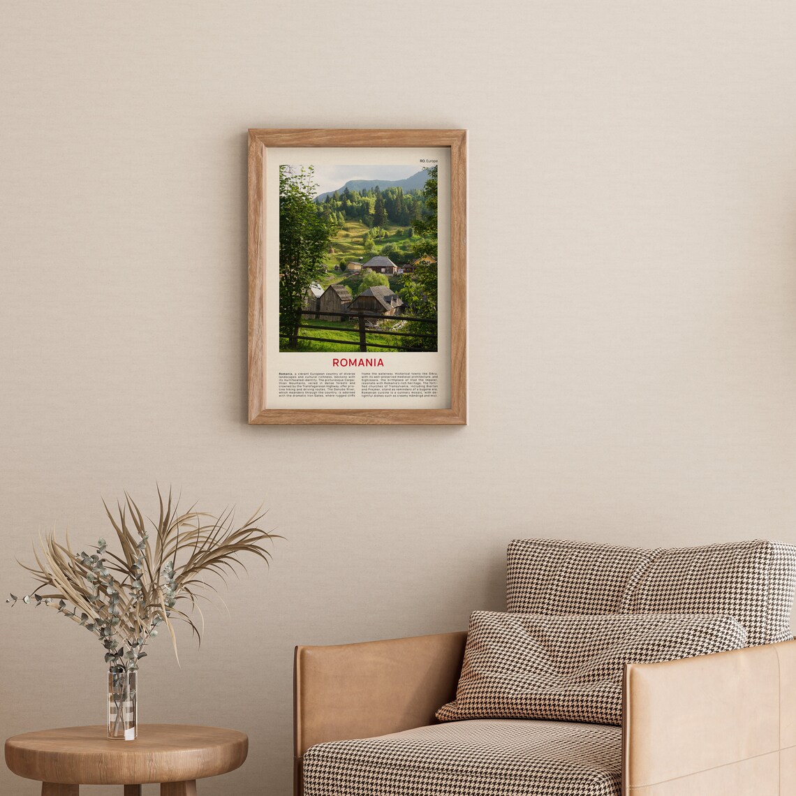 Romania Transylvania Green Mountain Village Photo Travel Poster - Image 3