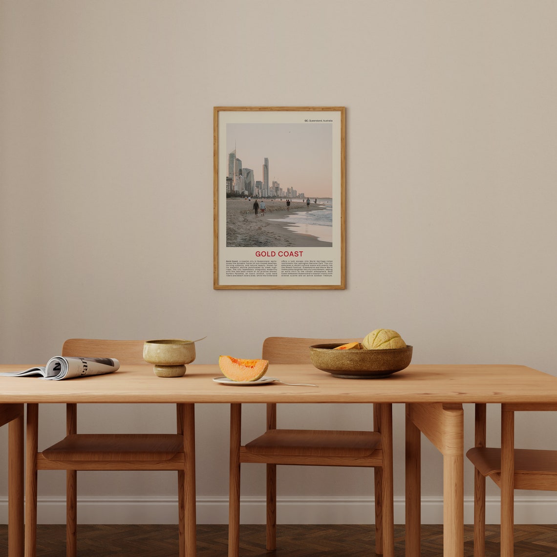 Gold Coast Beach Skyline and Surfers Paradise Shore Travel Poster - Image 4