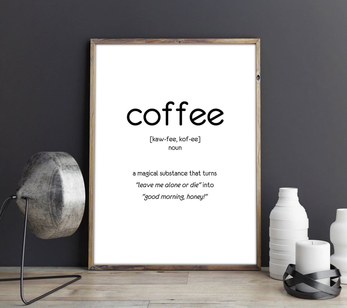 Sale Funny Coffee Quote Coffee Poster Coffee Coffee Quotes Coffee Lovers Gift Coffee Definition Print - Image 2