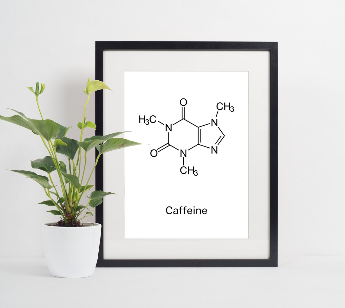 Minimalist Caffeine Molecule Chemistry Science Coffee Art Poster - Image 2