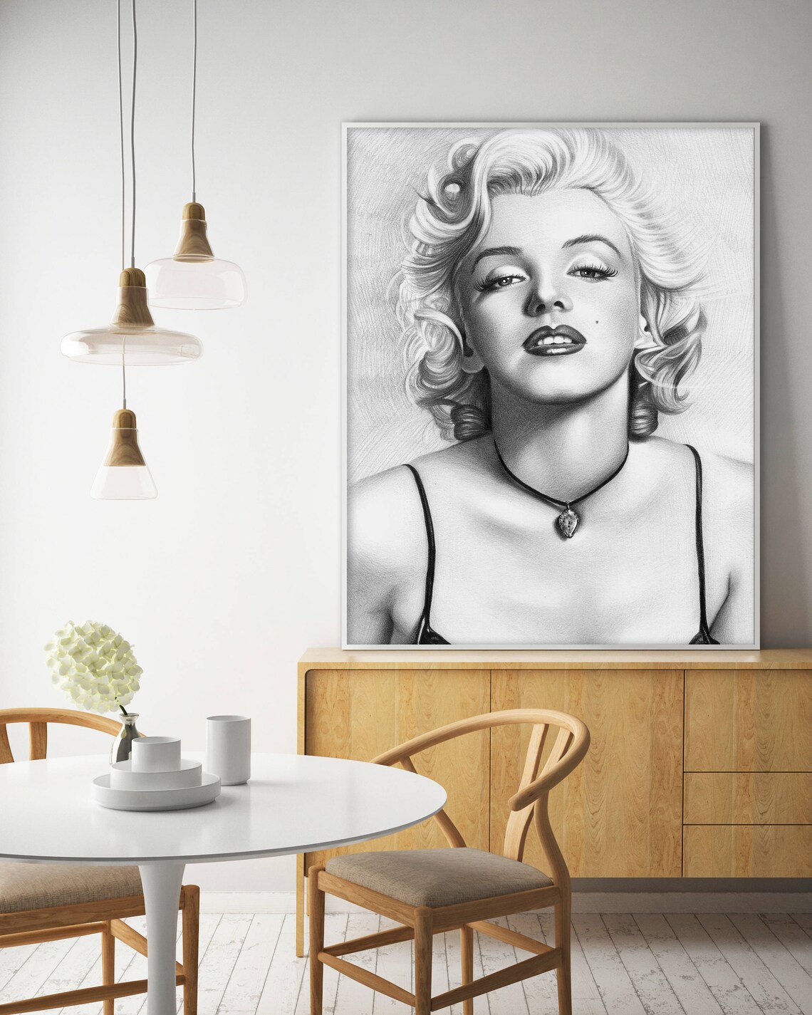 Marilyn Monroe Detailed Pencil Sketch Classic Hollywood Portrait Poster - Image 3