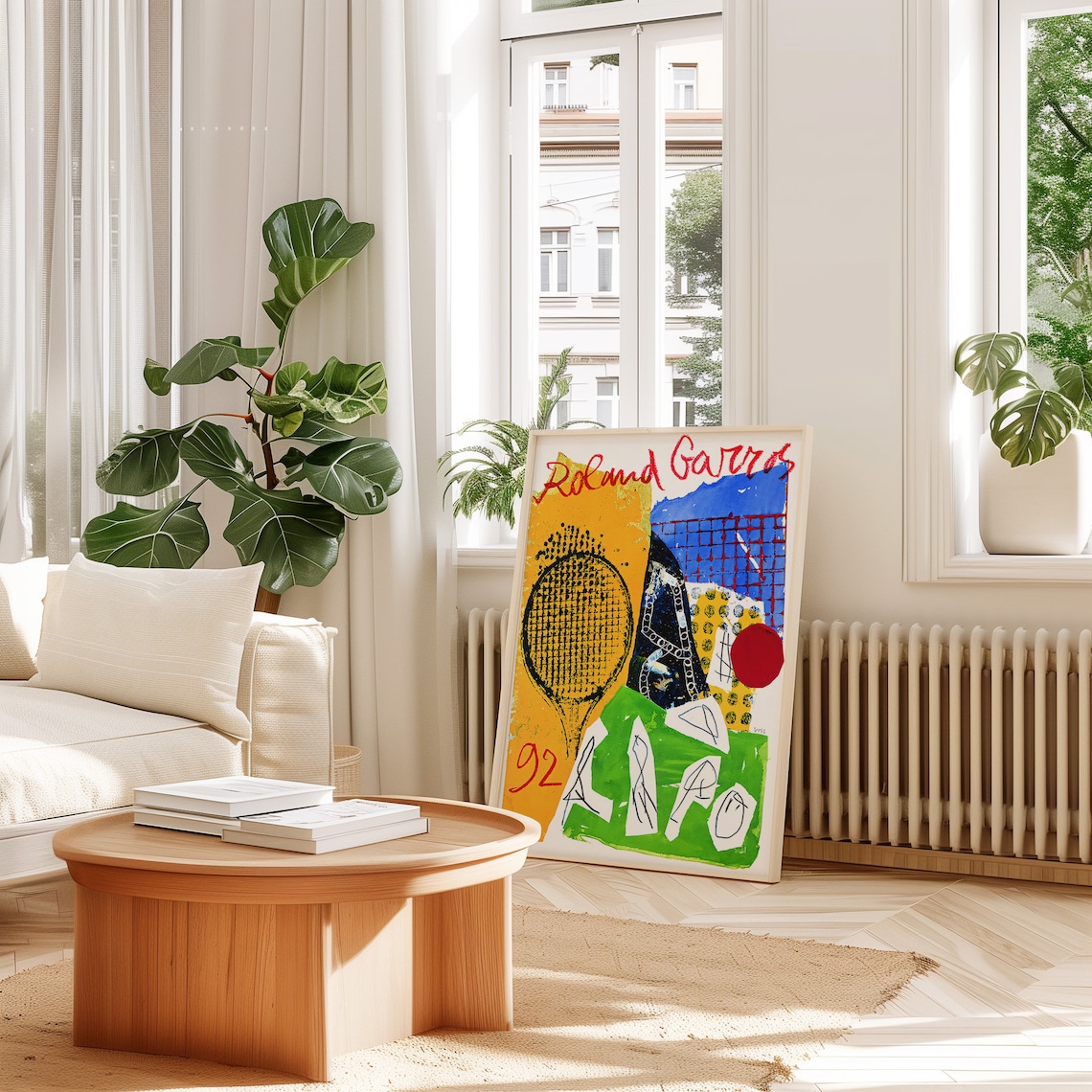 Roland Garros 1992 Colorful Abstract Tennis Art Sports Poster - Image 2