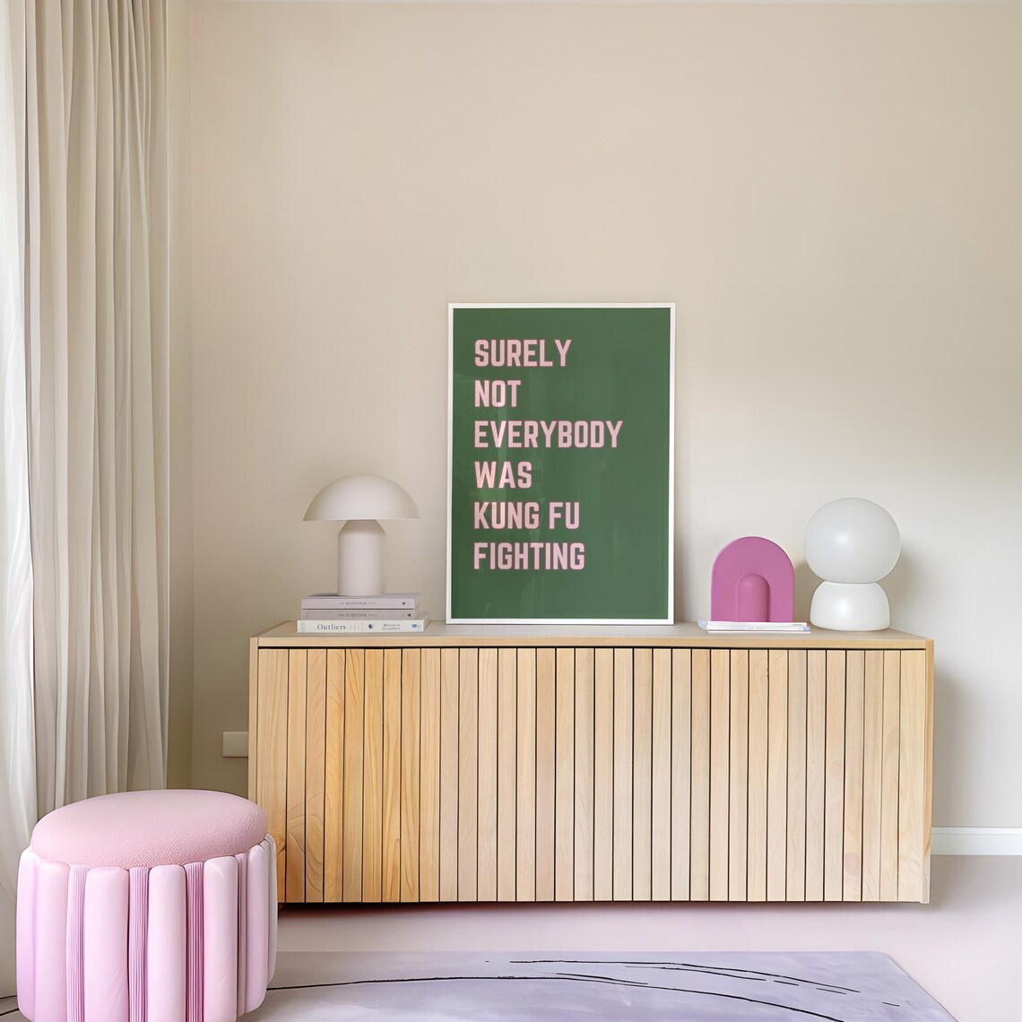 Surely Not Everybody Was Kung Fu Fighting Quote Print - Image 3