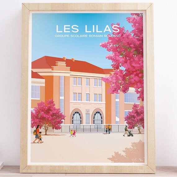Les Lilas Poster Romain Rolland School City Wall Art Seinesaintdenis