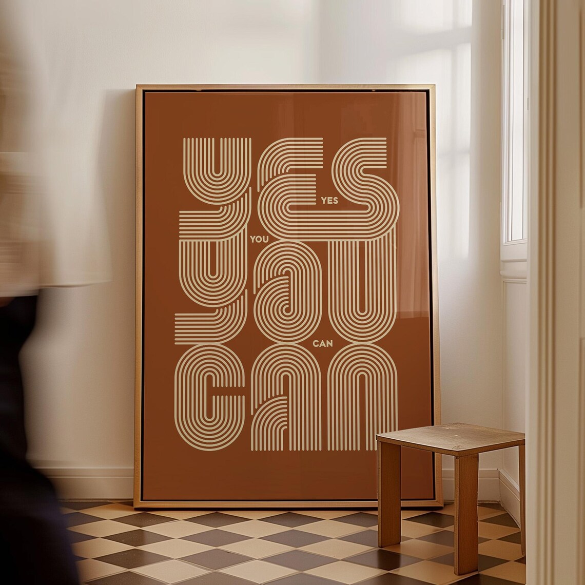 Yes You Can Motivational Typography Art Print