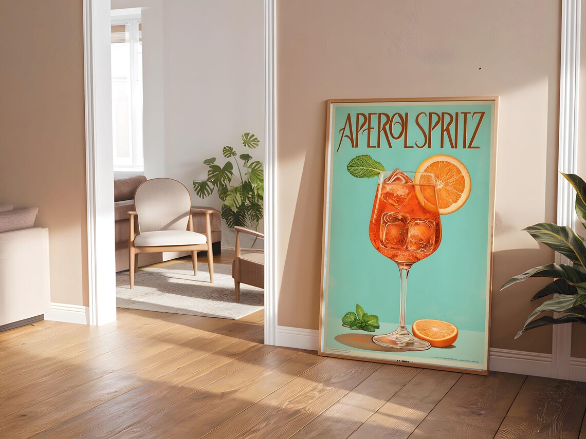 Aperol Spritz Retro Poster, Cocktail Art - Image 6