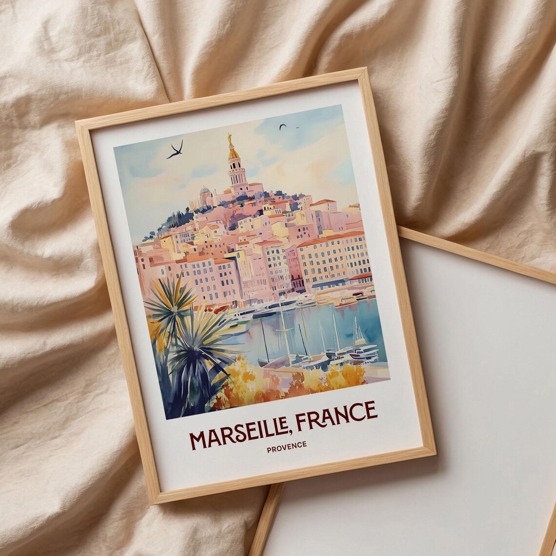 Marseille France Print French Riviera Art Minimalist City Skyline Pastel Wall Decor Travel Gift Housewarming Art C35 485 - Image 3