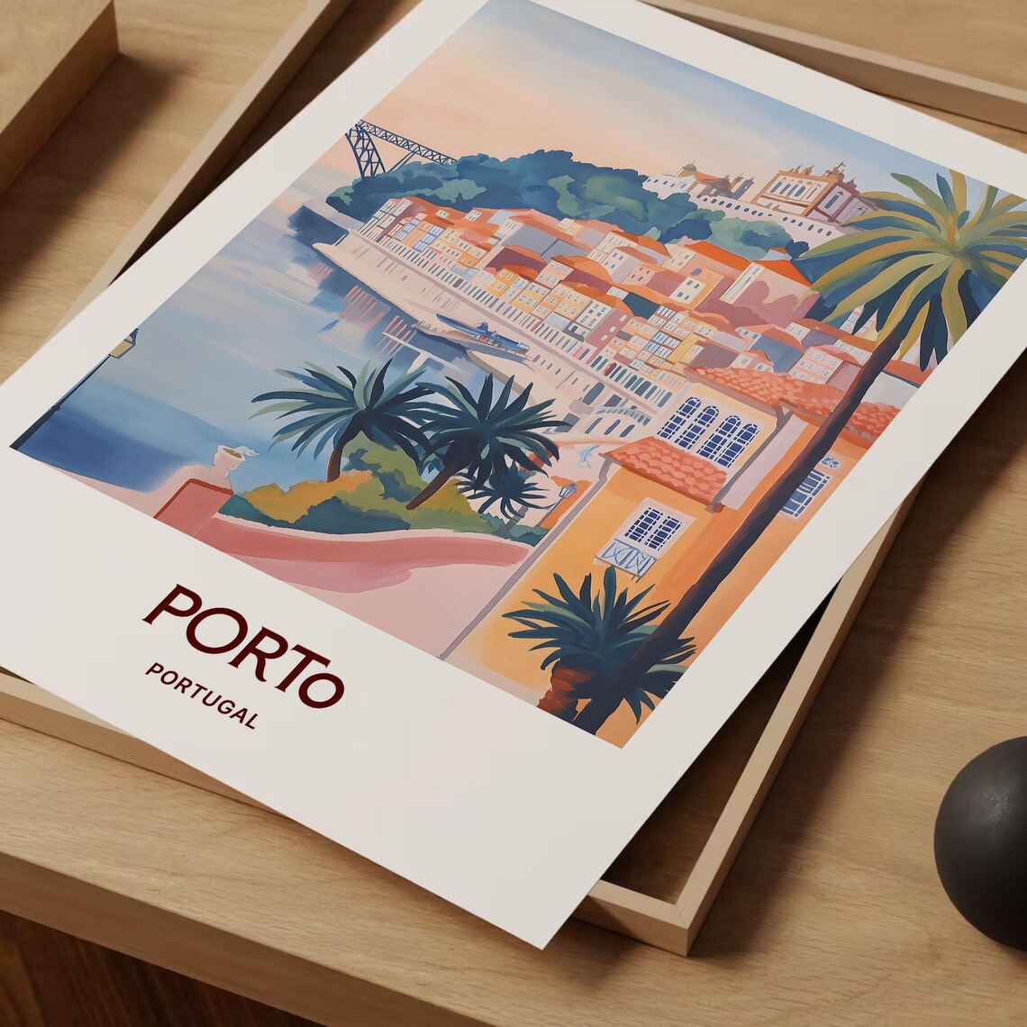 Porto Portugal Douro River Waterfront Old Town Travel Art Poster - Image 2