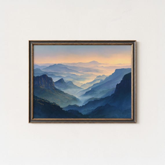 Blue Mountains Sunrise Print Australian Landscape Oil Painting