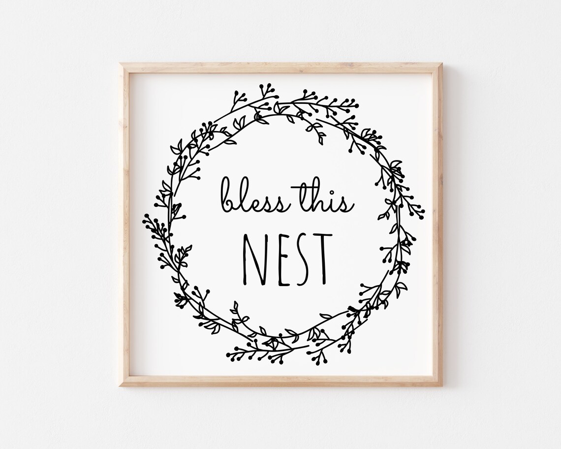 Bless This Nest Welcome Sign Quote Art Print