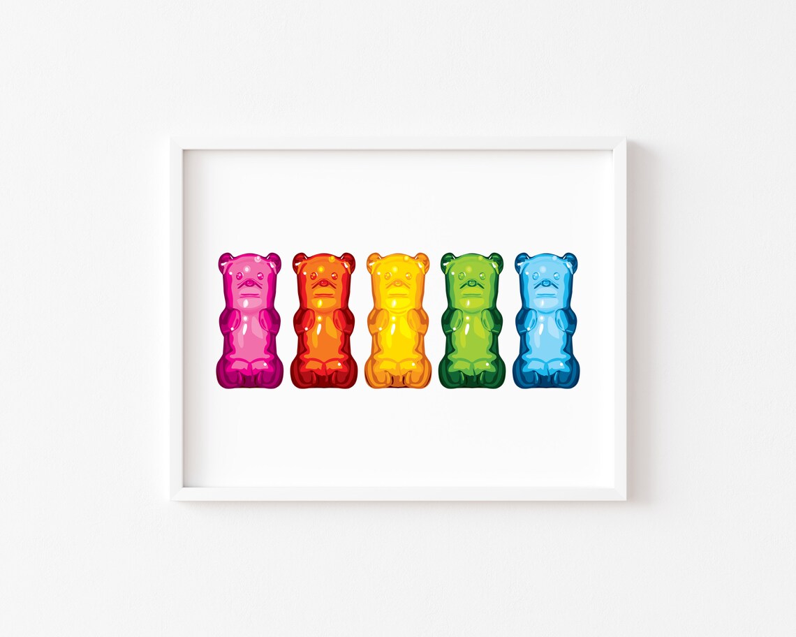 Gummy Bear Print, Colorful Kitchen Pop Art Poster - Image 3