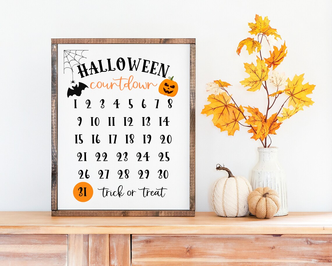Halloween Countdown Fall Decor, Classroom Art Print