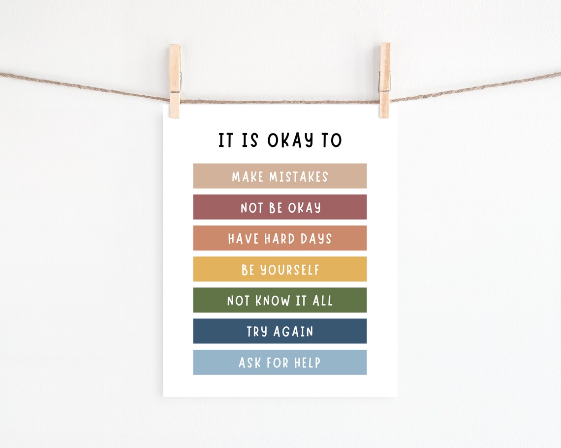 Its Okay To Not Be Okay Boho Classroom Poster - Image 2