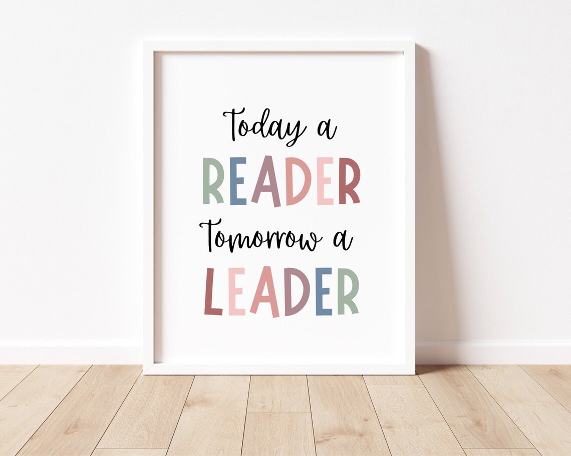 Today A Reader Boho Reading Quote Classroom Art Print - Image 3
