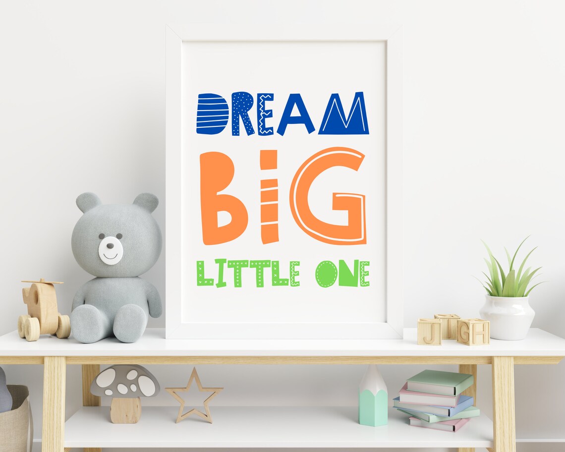 Dream Big Little One Nursery Decor Art Print - Image 2