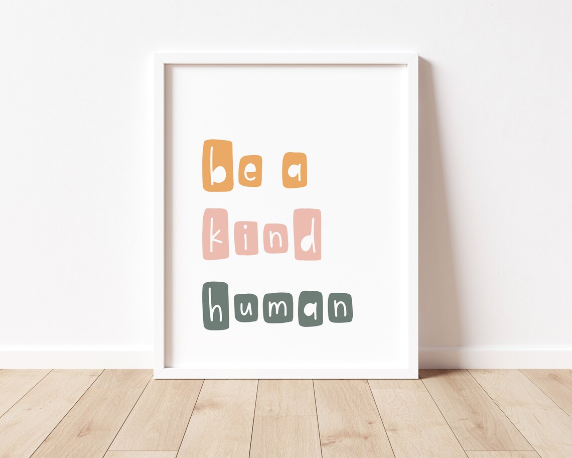 Be A Kind Human Typography Poster, College Decor - Image 3