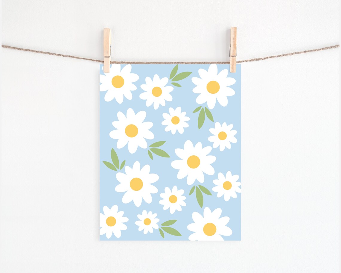 Daisy Print, Danish Pastel Boho Botanical Art Print - Image 3