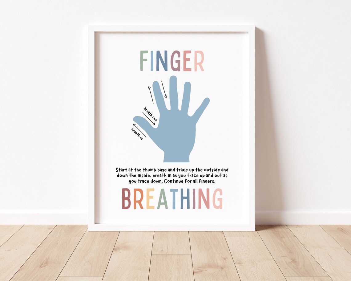 5 Finger Tracing Breathing Exercise Mindfulness Print - Image 2