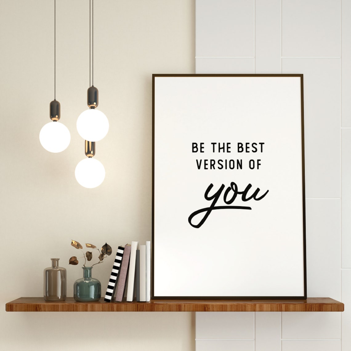 Be the Best Version of You Black Script Motivational Quote Poster