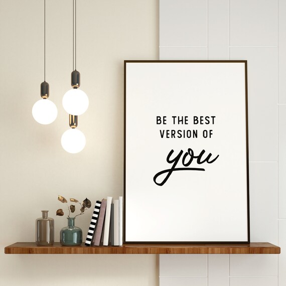 Be the Best Version of You Black Script Motivational Quote Poster