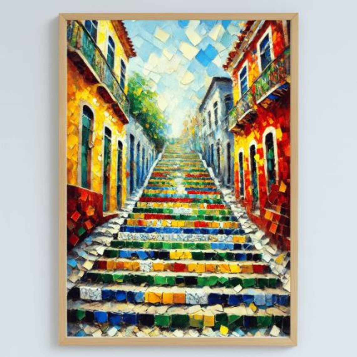 Selarn Steps Mosaic Art Print, Rio De Janeiro