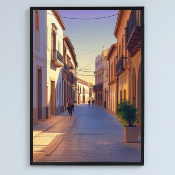 Cordoba Spain Cityscape Print Realism Street Wall Art Poster