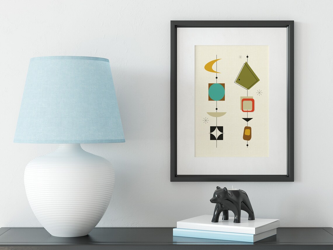 Mid-Century Modern Vintage Retro Wall Art Print - Image 2