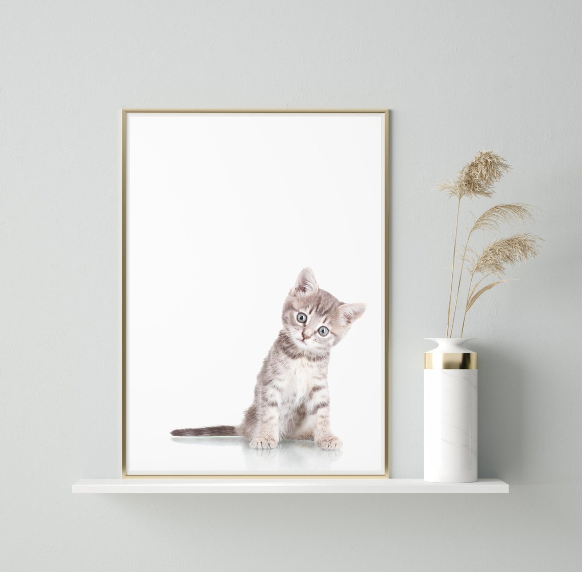 Minimalist Kitten Cat Wall Art Poster Print, Home Decor - Image 2