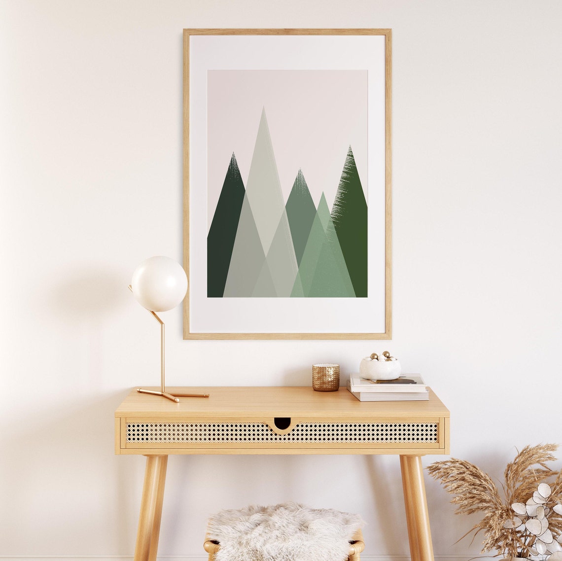 Green Mountain Minimalist Wall Art Print - Image 2