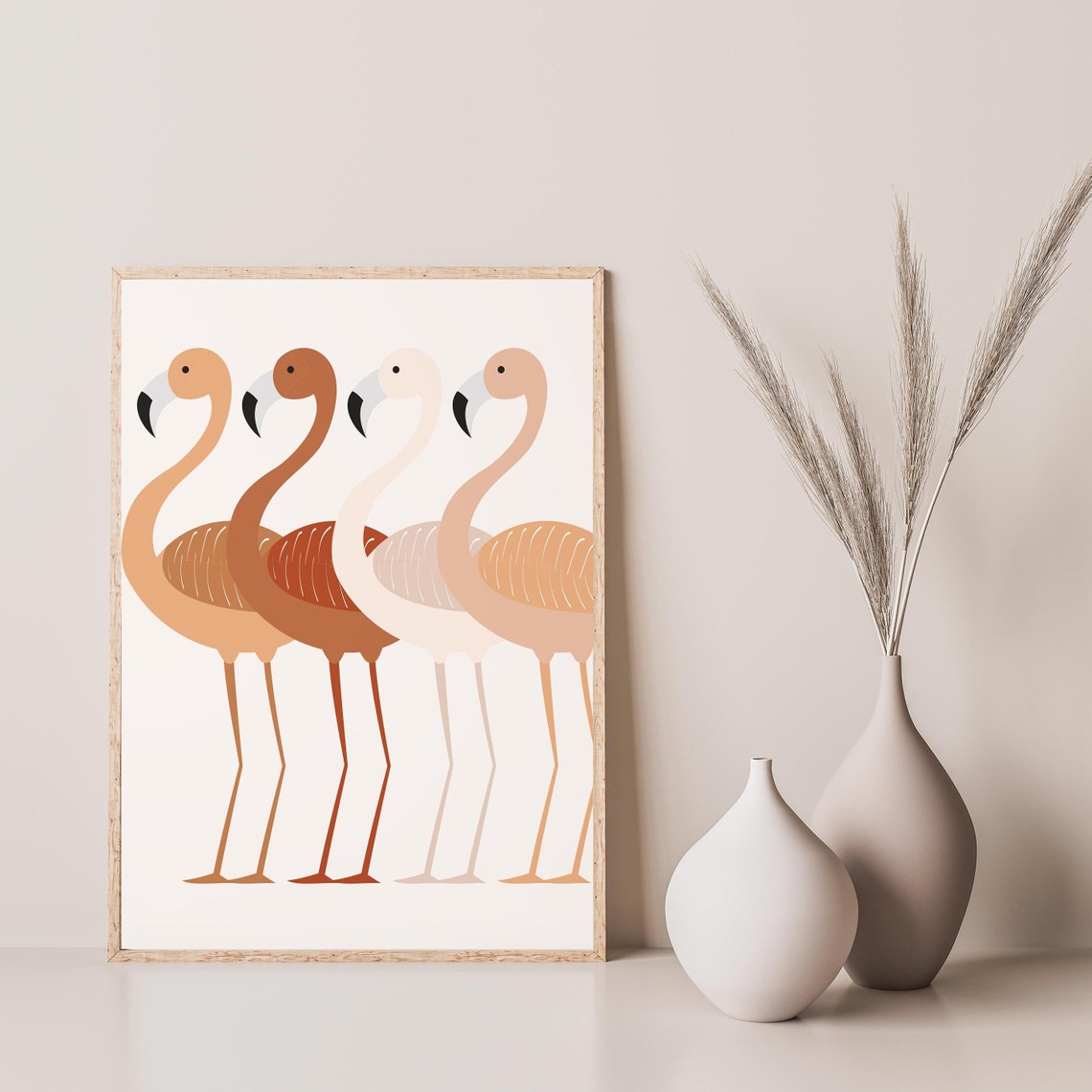 Flamingo Neutral Art Print, Animal Wall Decor - Image 4