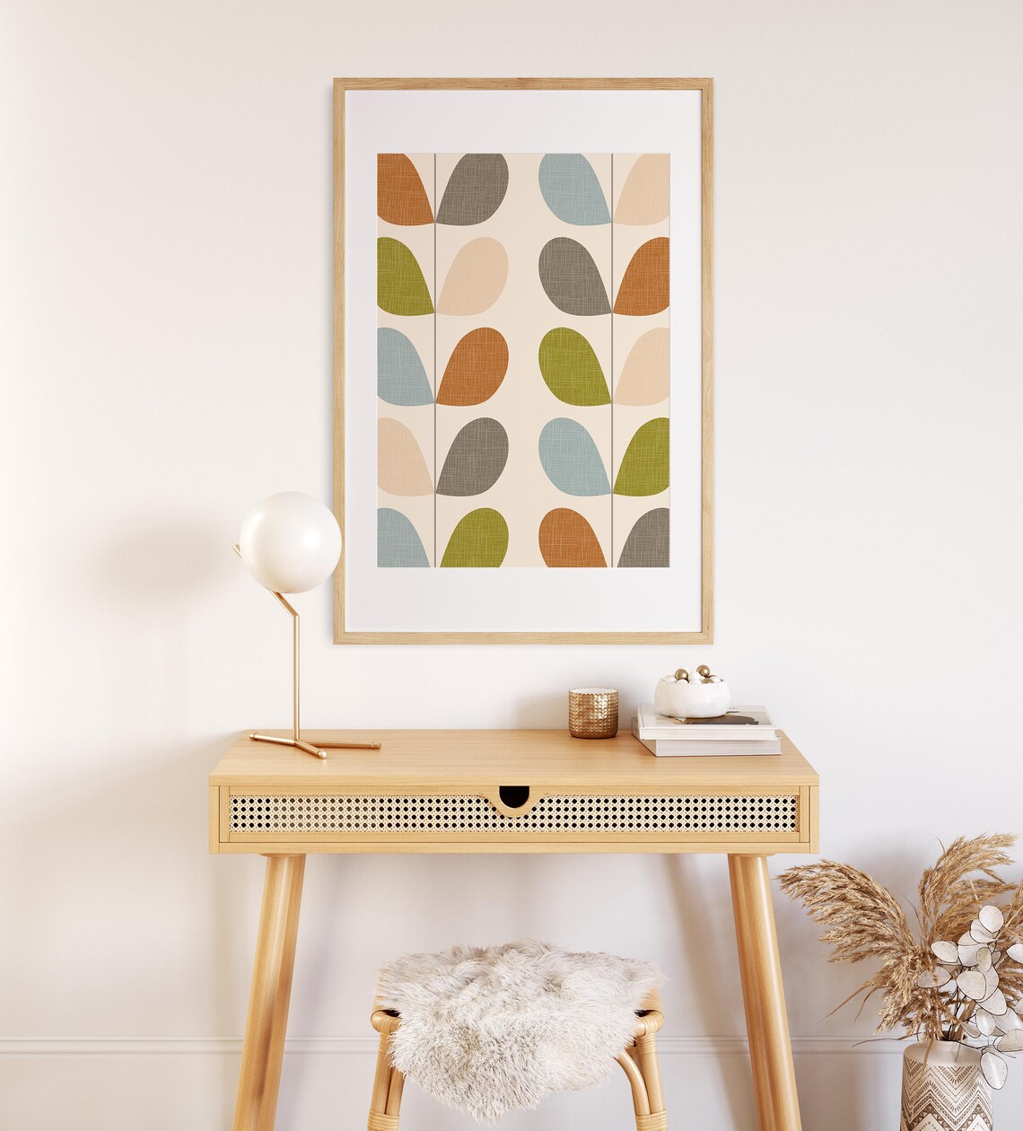 Mid Century Leaf Print, Retro Minimalist Style - Image 2