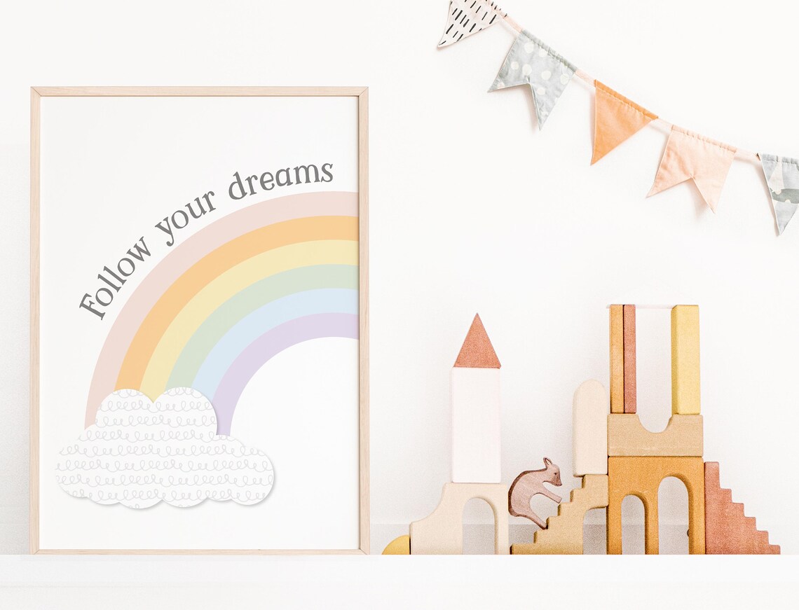 Nursery Rainbow Print Nursery Quote Wall Art Quote Prints Rainbow Nursery Prints Art Prints Printables Wall Art Prints - Image 3