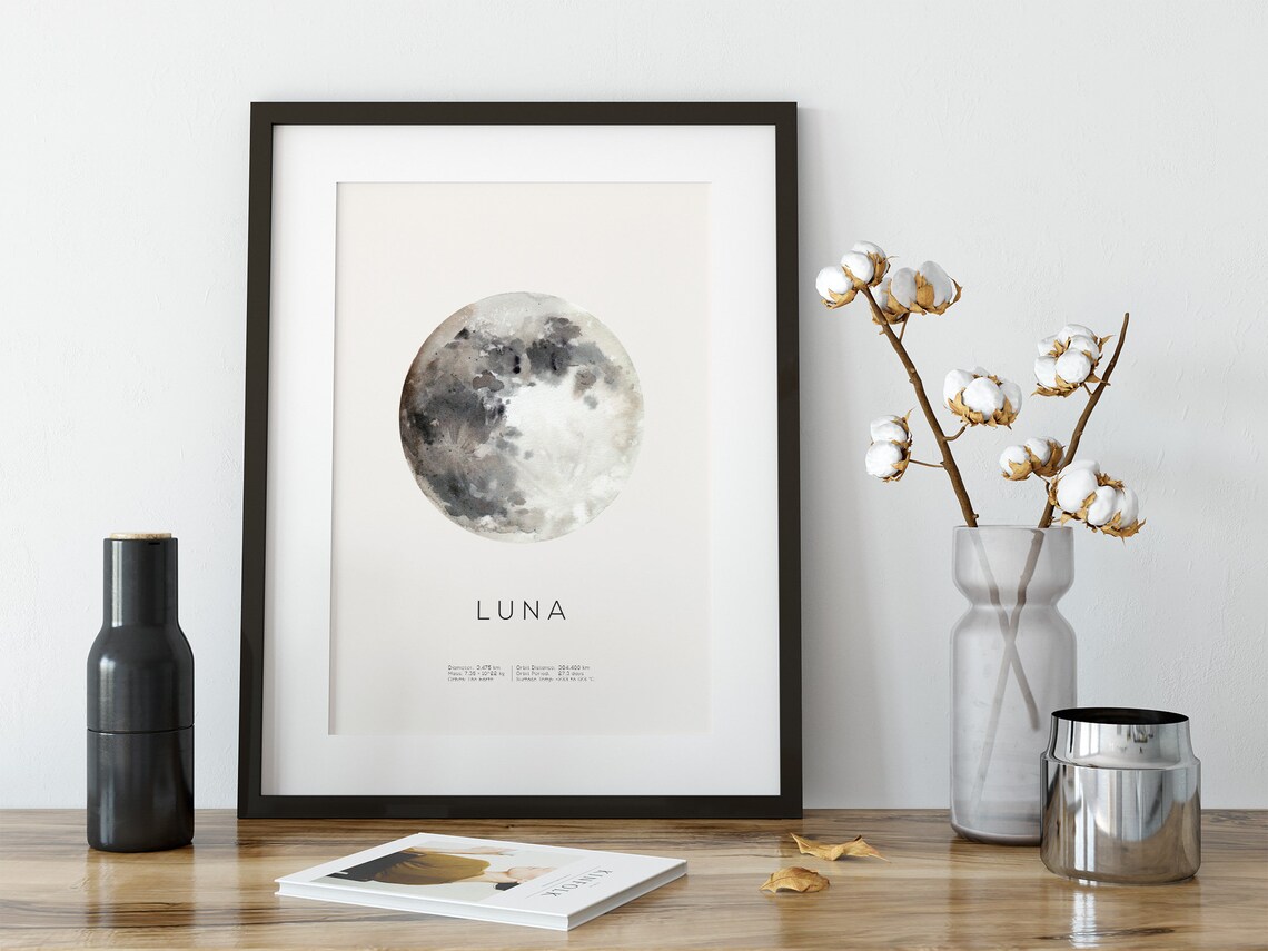 Moon Minimalist Art Print, Scandinavian Decor - Image 2