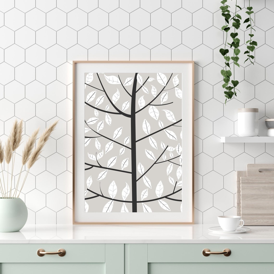 Tree Wall Art Print, Scandinavian Minimalist - Image 3