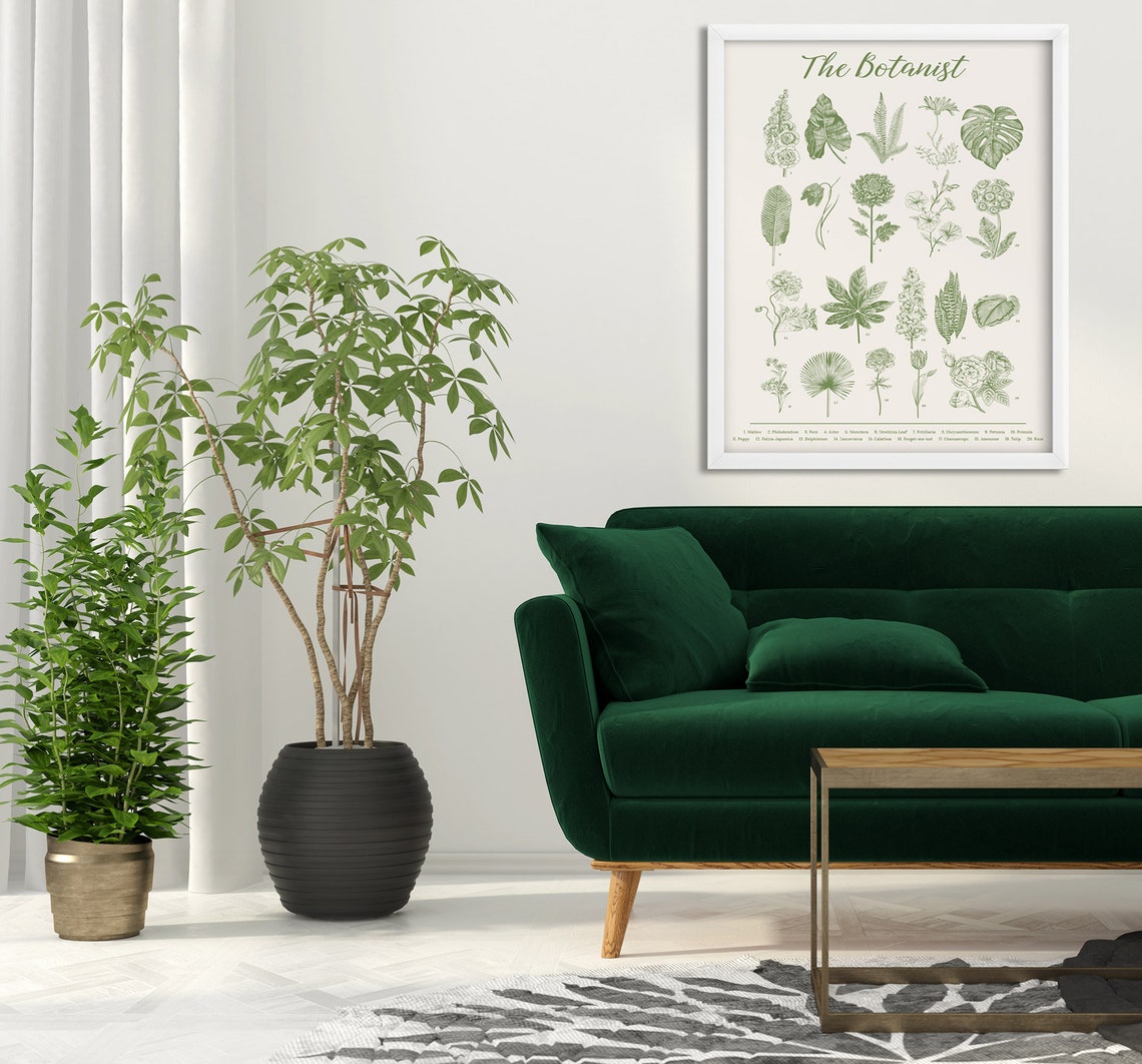 Green Botanical Print, Botanical Wall Art Poster - Image 2
