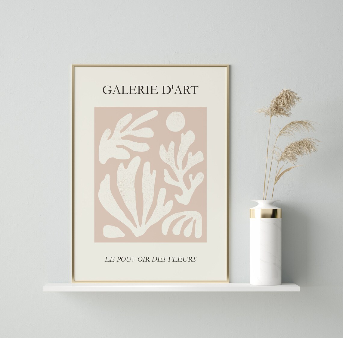 Henri Matisse Style Galerie d'Art Blush Floral Cutout Poster - Image 2