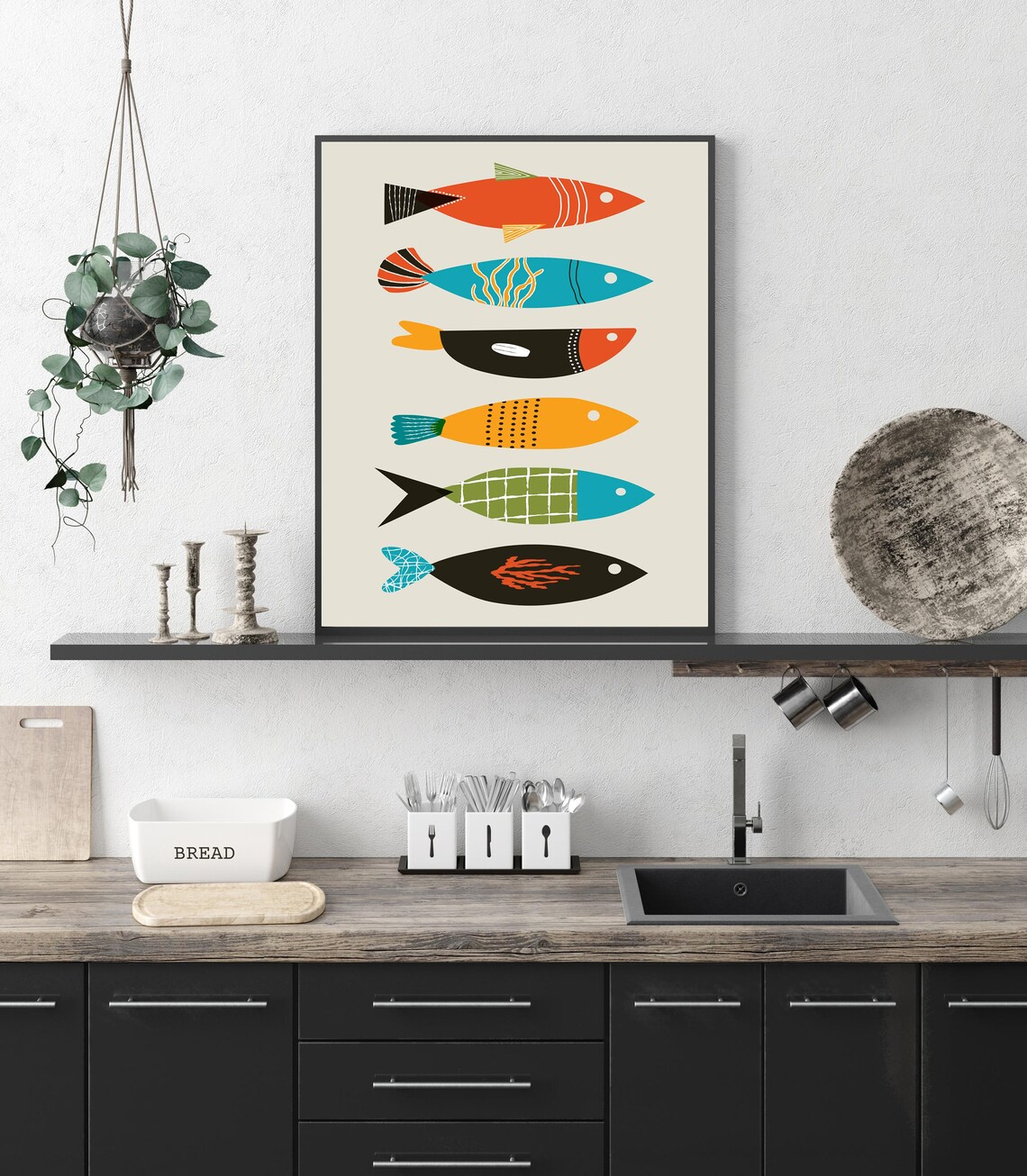 Mid-Century Modern Fish Art Print, Sea Life Decor - Image 4