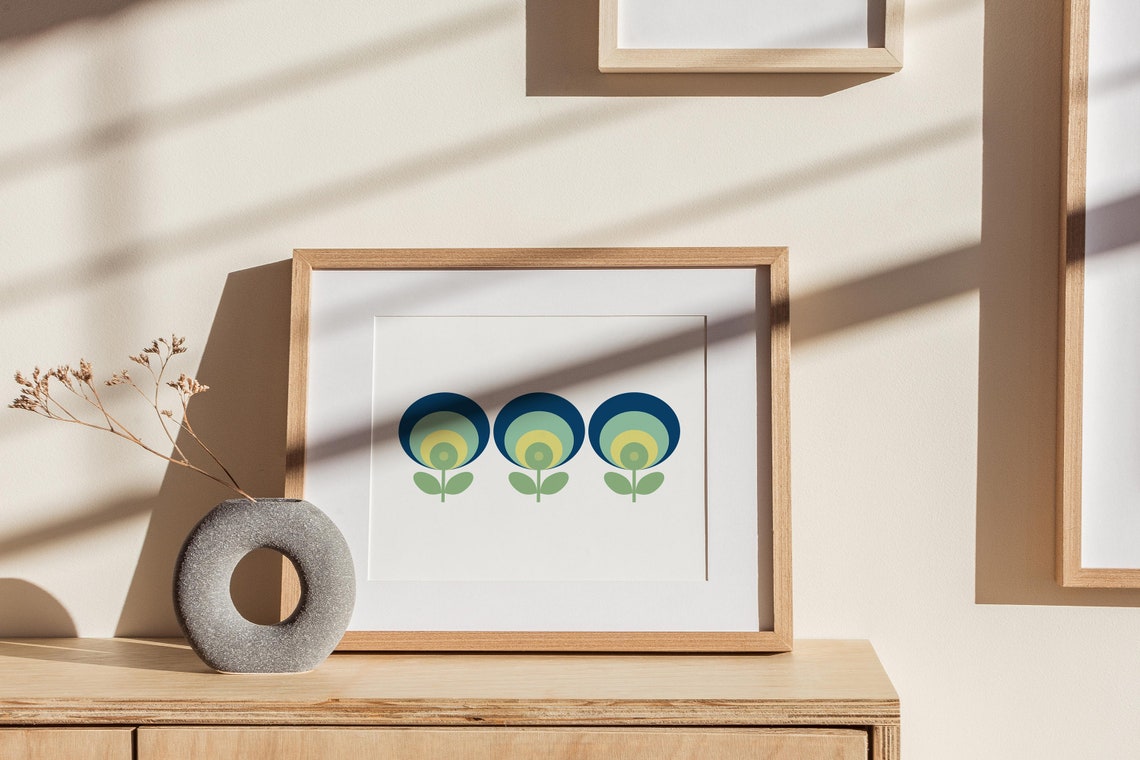 Minimalist Flower Art Print, Scandinavian Modern - Image 3