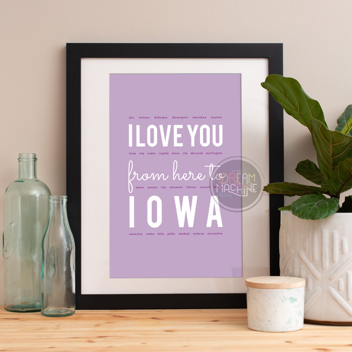I Love You From Here To Iowa Iowa Print Iowa Skyline Iowa Art Iowa Poster Iowa Watercolor Iowa Art Print